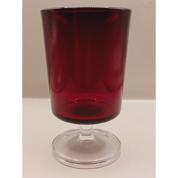 Cristal D'Arques-Durand Water Goblet Cavalier Ruby Glass, Finger Bowls Set of 2 - Picture 8 of 15